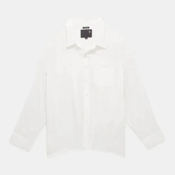 R13 Drop Neck Oxford Shirt white. Size medium